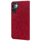 For Samsung Galaxy S25 Ultra 5G Mandala Embossed Dual-Fold Calf Leather Phone Case(Red) - 3