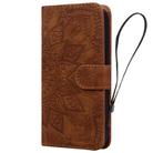 For Samsung Galaxy S25 Edge 5G Mandala Embossed Dual-Fold Calf Leather Phone Case(Brown) - 2