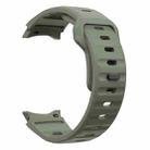 For Samsung Galaxy Watch 7 / 6 / 5 / 4 Wave Texture Reverse Buckle Silicone Watch Band(Army Green) - 3