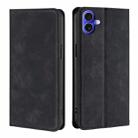 For iPhone 16 Plus Skin Feel Magnetic Leather Phone Case(Black) - 1