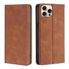 For iPhone 16 Pro Max Skin Feel Magnetic Leather Phone Case(Light Brown) - 1