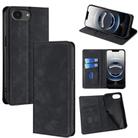 For iPhone 16e Skin Feel Magnetic Leather Phone Case(Black) - 1
