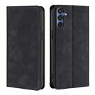 For Samsung Galaxy M35 5G Skin Feel Magnetic Leather Phone Case(Black) - 1