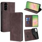 For Samsung Galaxy A56 5G Skin Feel Magnetic Leather Phone Case(Dark Brown) - 1