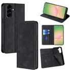For Samsung Galaxy A56 5G Skin Feel Magnetic Leather Phone Case(Black) - 1