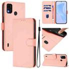 For OPPO A98 5G / F23 5G India Skin Feel Solid Color Leather Phone Case with Lanyard(Pink) - 1