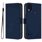 For OPPO A98 5G / F23 5G India Skin Feel Solid Color Leather Phone Case with Lanyard(Navy Blue) - 2