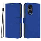 For OPPO A1 Pro 5G Skin Feel Solid Color Leather Phone Case with Lanyard(Dark Blue) - 2