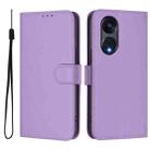 For OPPO A1 Pro 5G Skin Feel Solid Color Leather Phone Case with Lanyard(Lavender Purple) - 2