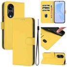 For OPPO A1 Pro 5G Skin Feel Solid Color Leather Phone Case with Lanyard(Lemon Yellow) - 1