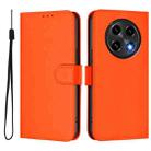 For OPPO A2 Pro 5G Global Skin Feel Solid Color Leather Phone Case with Lanyard(Orange) - 2