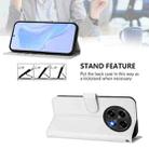 For OPPO A2 Pro 5G Global Skin Feel Solid Color Leather Phone Case with Lanyard(White) - 3