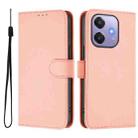For OPPO A3x 5G Global Skin Feel Solid Color Leather Phone Case with Lanyard(Pink) - 2