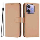 For OPPO A3x 5G Global Skin Feel Solid Color Leather Phone Case with Lanyard(Nude) - 2