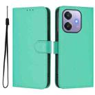 For OPPO A3x 5G Global Skin Feel Solid Color Leather Phone Case with Lanyard(Green) - 2
