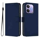 For OPPO A3x 5G Global Skin Feel Solid Color Leather Phone Case with Lanyard(Navy Blue) - 2