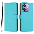 For OPPO A3x 5G Global Skin Feel Solid Color Leather Phone Case with Lanyard(Lake Blue) - 2