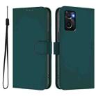 For OPPO A36 4G / A76 4G / A96 4G Skin Feel Solid Color Leather Phone Case with Lanyard(Dark Green) - 2