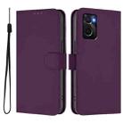 For OPPO A36 4G / A76 4G / A96 4G Skin Feel Solid Color Leather Phone Case with Lanyard(Violet) - 2