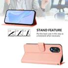 For OPPO A38 4G / A18 4G Global Skin Feel Solid Color Leather Phone Case with Lanyard(Pink) - 3