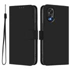 For OPPO A38 4G / A18 4G Global Skin Feel Solid Color Leather Phone Case with Lanyard(Black) - 2