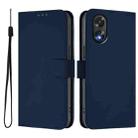 For OPPO A38 4G / A18 4G Global Skin Feel Solid Color Leather Phone Case with Lanyard(Navy Blue) - 2