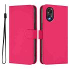 For OPPO A38 4G / A18 4G Global Skin Feel Solid Color Leather Phone Case with Lanyard(Rose Red) - 2