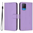 For OPPO A54 4G / A54s / A55 5G Skin Feel Solid Color Leather Phone Case with Lanyard(Lavender Purple) - 2