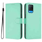 For OPPO A54 4G / A54s / A55 5G Skin Feel Solid Color Leather Phone Case with Lanyard(Mint Green) - 2