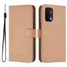 For OPPO A54 5G / A74 5G Skin Feel Solid Color Leather Phone Case with Lanyard(Nude) - 2