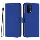 For OPPO A54 5G / A74 5G Skin Feel Solid Color Leather Phone Case with Lanyard(Dark Blue) - 2