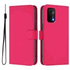 For OPPO A54 5G / A74 5G Skin Feel Solid Color Leather Phone Case with Lanyard(Rose Red) - 2