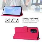 For OPPO A54 5G / A74 5G Skin Feel Solid Color Leather Phone Case with Lanyard(Rose Red) - 3