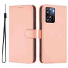 For OPPO A57 4G Global Skin Feel Solid Color Leather Phone Case with Lanyard(Pink) - 2