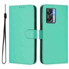 For OPPO A77 5G / A97 5G Skin Feel Solid Color Leather Phone Case with Lanyard(Green) - 2