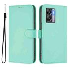 For OPPO A77 5G / A97 5G Skin Feel Solid Color Leather Phone Case with Lanyard(Mint Green) - 2