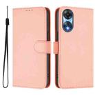 For OPPO A78 5G Global Skin Feel Solid Color Leather Phone Case with Lanyard(Pink) - 2