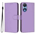 For OPPO A78 5G Global Skin Feel Solid Color Leather Phone Case with Lanyard(Lavender Purple) - 2