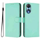 For OPPO A78 5G Global Skin Feel Solid Color Leather Phone Case with Lanyard(Mint Green) - 2