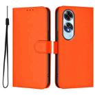 For OPPO A60 4G Global Skin Feel Solid Color Leather Phone Case with Lanyard(Orange) - 2