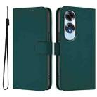 For OPPO A60 4G Global Skin Feel Solid Color Leather Phone Case with Lanyard(Dark Green) - 2