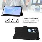 For OPPO A60 4G Global Skin Feel Solid Color Leather Phone Case with Lanyard(Black) - 3