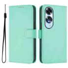 For OPPO A60 4G Global Skin Feel Solid Color Leather Phone Case with Lanyard(Mint Green) - 2