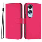 For OPPO A60 4G Global Skin Feel Solid Color Leather Phone Case with Lanyard(Rose Red) - 2