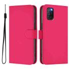 For OPPO A72 / A52 / A92 4G Skin Feel Solid Color Leather Phone Case with Lanyard(Rose Red) - 2