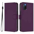 For OPPO A72 / A52 / A92 4G Skin Feel Solid Color Leather Phone Case with Lanyard(Violet) - 2