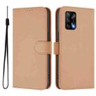 For OPPO A74 4G / F19 / F19s Skin Feel Solid Color Leather Phone Case with Lanyard(Nude) - 2