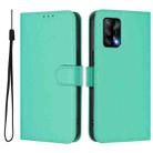 For OPPO A74 4G / F19 / F19s Skin Feel Solid Color Leather Phone Case with Lanyard(Green) - 2