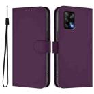 For OPPO A74 4G / F19 / F19s Skin Feel Solid Color Leather Phone Case with Lanyard(Violet) - 2