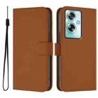 For OPPO A79 5G Global Skin Feel Solid Color Leather Phone Case with Lanyard(Brown) - 2